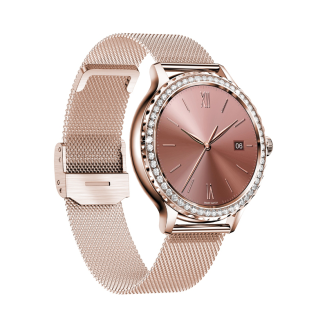 Smartwatch Damski VELTORI VT320-1 Złota Bransoleta + Różowy Pasek Silikonowy - 5