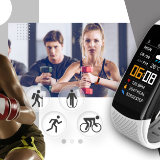 Smartwatch GIEWONT Czarno Biały 2 Paski GW200-2 - 5