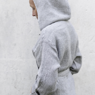 Szlafrok Lapuan Kankurit Terva z kapturem white-grey L - 4