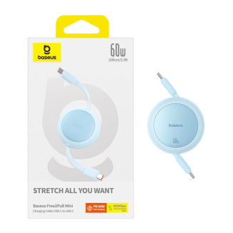 Kabel USB Baseus Free2Pull Mini USB-C do USB-C 60W, 1m (niebieski) - 8