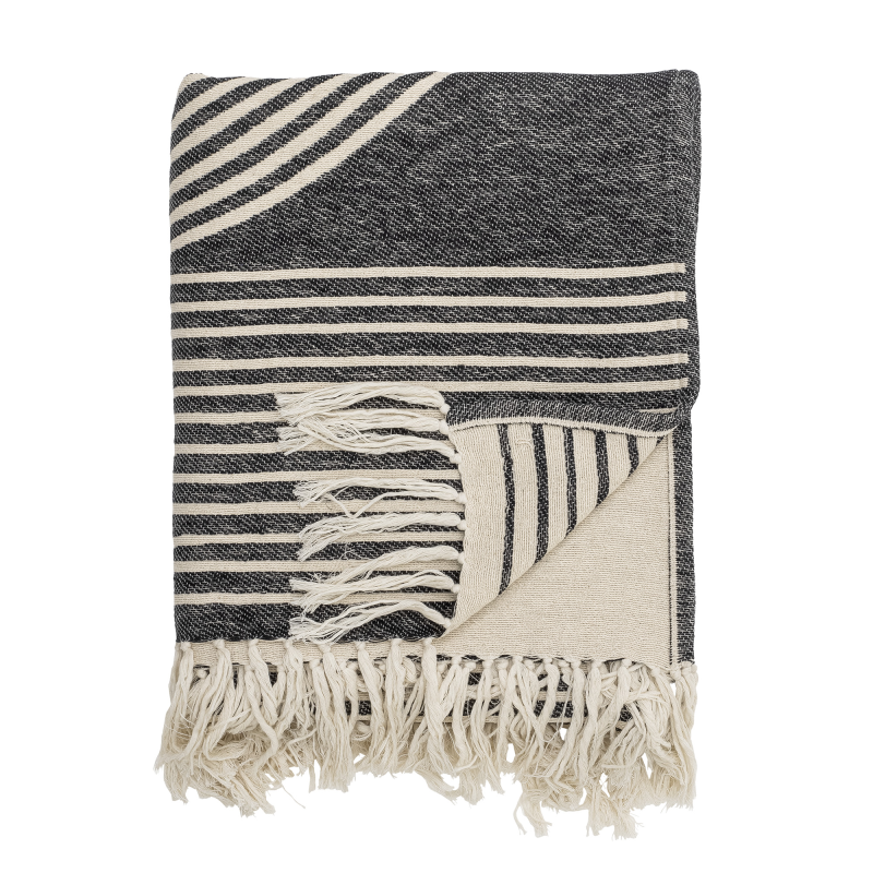 Koc Bloomingville Anek Black 130x150 cm