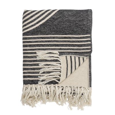 Koc Bloomingville Anek Black 130x150 cm