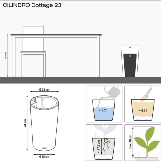 Donica Lechuza Cilindro Cottage 23 | 32 mokka - 2