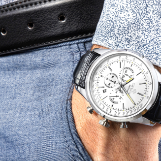 Zegarek Męski Giewont Chronograph Sapphire Srebrny GW7650-A1 - 4