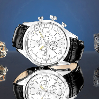 Zegarek Męski Giewont Chronograph Sapphire Srebrny GW7650-A1 - 6