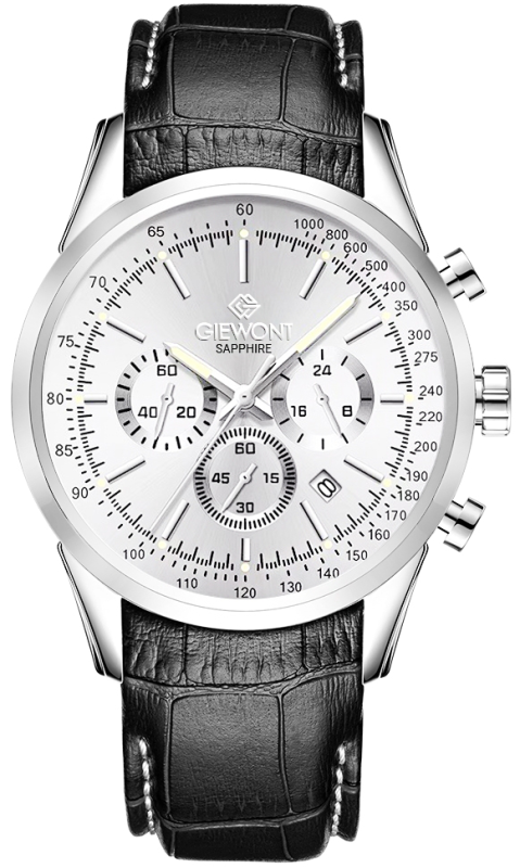 Zegarek Męski Giewont Chronograph Sapphire Srebrny GW7650-A1