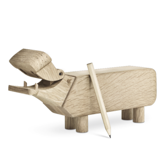 Figurka drewniana Kay Bojesen Hippo dąb 21 cm - 2