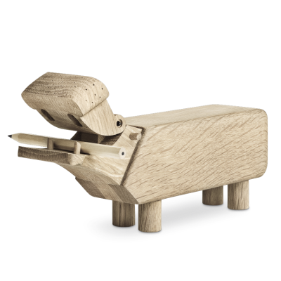 Figurka drewniana Kay Bojesen Hippo dąb 21 cm