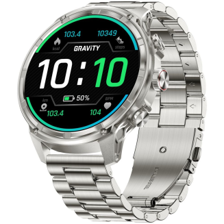 Smartwatch Gravity Srebrny Pasek + Bransoleta GT41-3 - 4