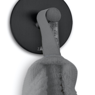  Set of 2 round towel racks Zack Peco black matte - 2