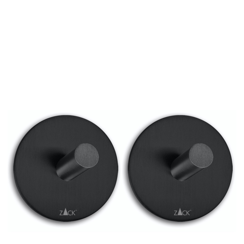  Set of 2 round towel racks Zack Peco black matte