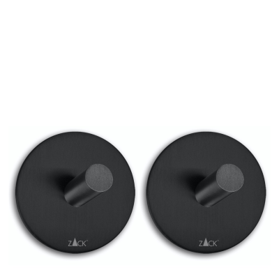  Set of 2 round towel racks Zack Peco black matte