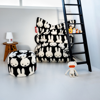 Pufa Fatboy x Miffy Point Teddy Black&White Ø50x35 cm - 3