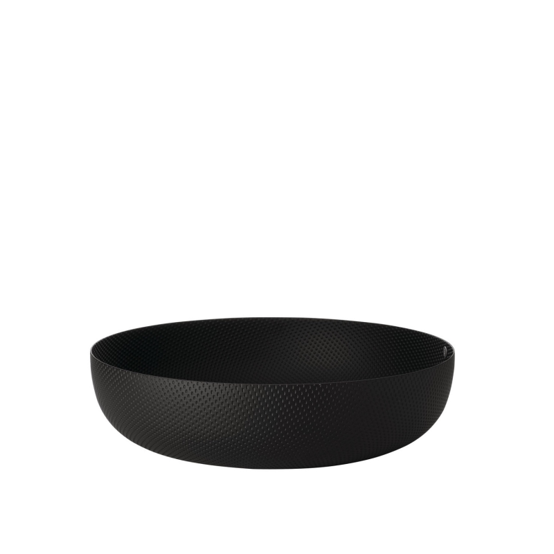 Alessi Texture fruit and snack bowl, black, 21 cm