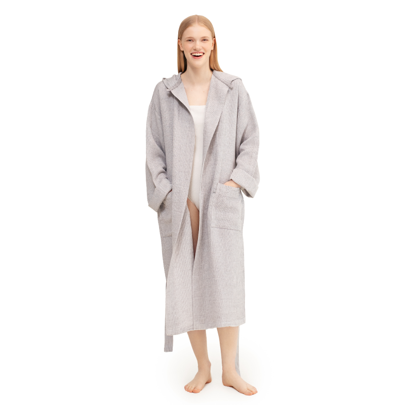  Szlafrok Lapuan Kankurit Tarva z kapturem white-grey XL