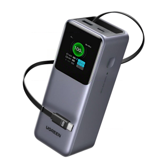  Powerbank 20000mAh Ugreen PB726 USB + USB-C, 165W, built-in cable, CCC certified (gray) - 3