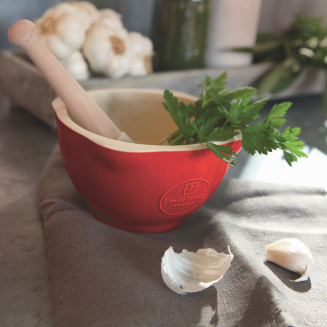  Emile Henry red mortar and pestle - 2