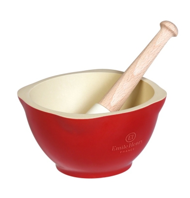  Emile Henry red mortar and pestle