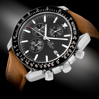 Zegarek Męski Giewont Chronograph Sapphire Brązowo Czarny GW8720-A1 - 2