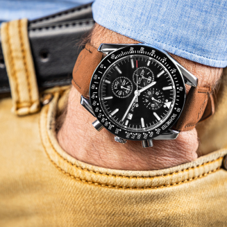 Zegarek Męski Giewont Chronograph Sapphire Brązowo Czarny GW8720-A1 - 3