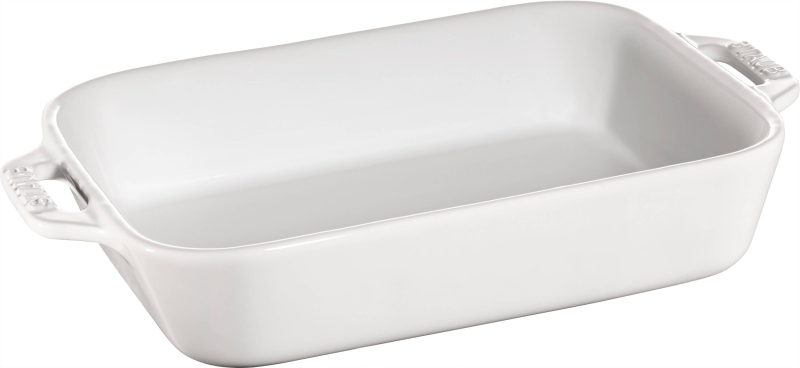  Staub rectangular ceramic platter - 2.4 ltr, white