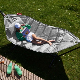  Fatboy Headdemock Deluxe Light Gray hammock with black stand - 11