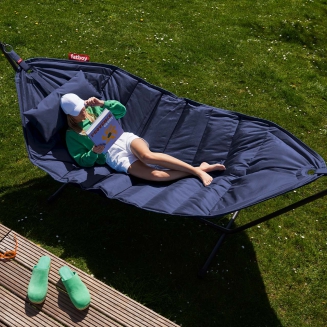  Fatboy Headdemock Deluxe Dark Blue hammock with black stand - 10