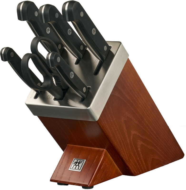 Set of 5 knives in a Zwilling Gourmet self-sharpening block