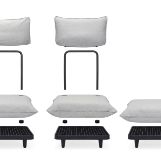 Zestaw mebli ogrodowych Fatboy Paletti Set Medium Stripe Cacao ze stolikiem - 4