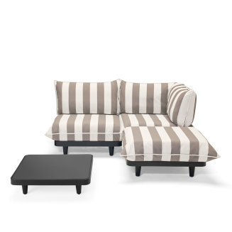Zestaw mebli ogrodowych Fatboy Paletti Set Medium Stripe Cacao ze stolikiem | PROMOCJA: POKROWIEC GRATIS! - 2