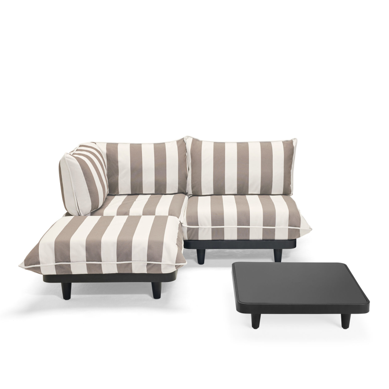 Zestaw mebli ogrodowych Fatboy Paletti Set Medium Stripe Cacao ze stolikiem | PROMOCJA: POKROWIEC GRATIS!