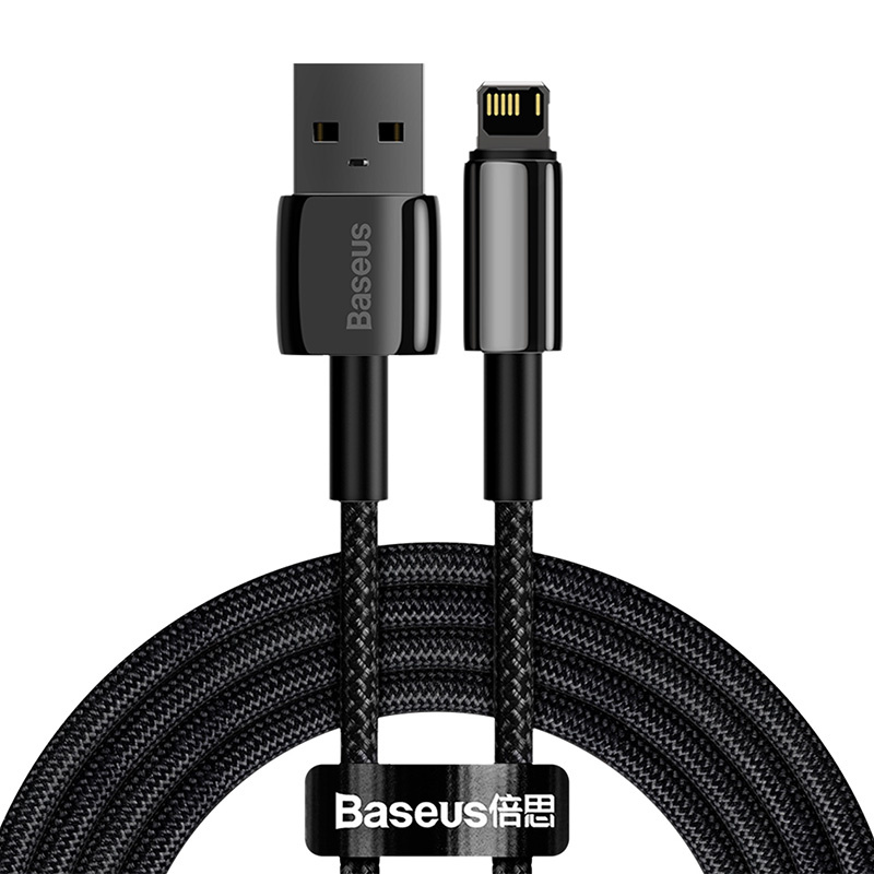 Kabel BASEUS Tungsten Gold USB-A-Lightning 2m (czarny)