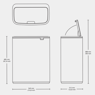 Kosz pedałowy na śmieci Brabantia Bo 2x30 l Matt Black - 5