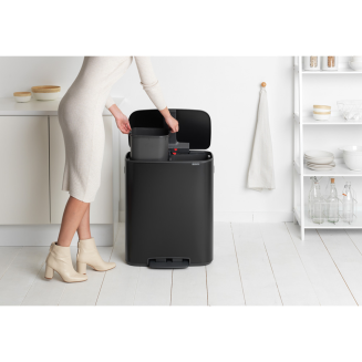 Kosz na śmieci Brabantia Bo 2x30l czarny matowy - 8