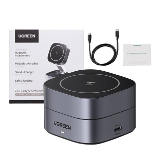  UGREEN W256 20W Qi 2in1 inductive charger + USB-C-USB-C cable 1m (black) - 3