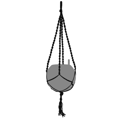  Lechuza Makramee suspension, black, for Puro pots
