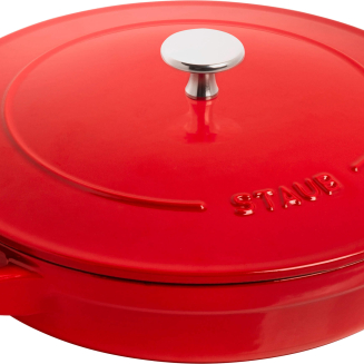  Set of 2 Staub cast iron cookware with lid - 24 cm, Red - 9