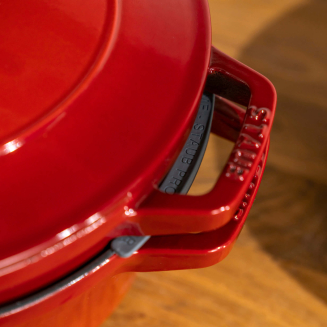  Set of 2 Staub cast iron cookware with lid - 24 cm, Red - 6