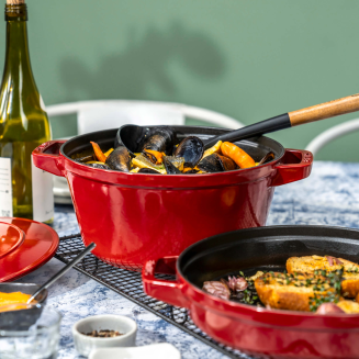 Zestaw 2 naczyń żeliwnych z pokrywą Staub czerwony - 4