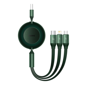 Kabel BASEUS Bright Mirror 3 USB-A-3w1 1.1m (zielony) - 2
