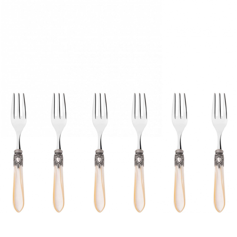 Zestaw 6 widelczyków Casa Bugatti Oxford Ivory/Old Silver