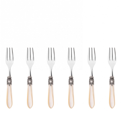 Zestaw 6 widelczyków Casa Bugatti Oxford Ivory/Old Silver