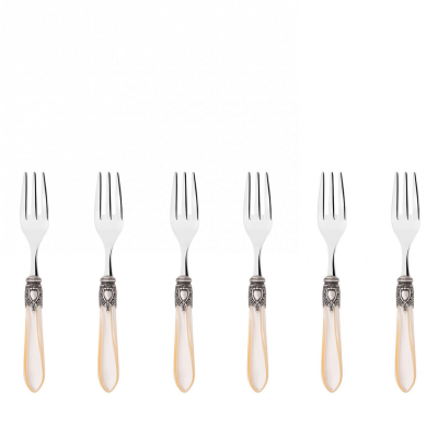 Zestaw 6 widelczyków Casa Bugatti Oxford Ivory/Old Silver