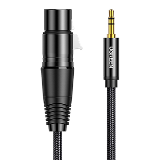 UGREEN AV182 Kabel XLR żeński do jack 3.5 męski - 2m (czarny) - 2