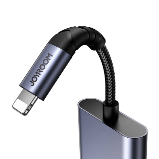 Adapter audio 2w1 Joyroom SY-L01 lightning do 3.5mm + lightning (czarny) - 3