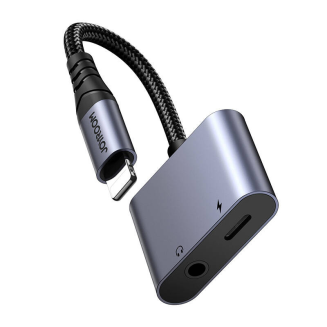 Adapter audio 2w1 Joyroom SY-L01 lightning do 3.5mm + lightning (czarny) - 5