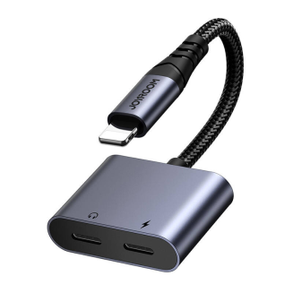 Adapter audio 2w1 Joyroom SY-L01 lightning do 3.5mm + lightning (czarny) - 6