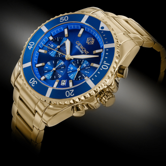 Zegarek Męski Giewont Chronograph Sapphire Złoto Niebieski GW3970-B6 - 2