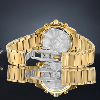 Zegarek Męski Giewont Chronograph Sapphire Złoto Niebieski GW3970-B6 - 6