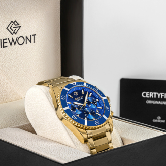 Zegarek Męski Giewont Chronograph Sapphire Złoto Niebieski GW3970-B6 - 7